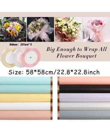 CCINEE 60 Sheets Gold Edge Flower Wrapping Paper Waterproof Fresh Flower Packing Material with Ribbon Florist Bouquet Supplies DIY Craft Gift Packing 10 Colors Golden Edge-60Sheet/10Colors(3PCS Ribbon) - Buy Online on GoSupps.com
