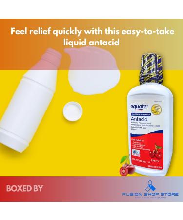 Antacid Liquid Maximum Strength- Cherry Flavor 12 fl. Oz (Pack of 1) Boxed by Fusion Shop Store - Buy Online on GoSupps.com
