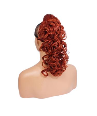Ponytail Claw Clip - Copper - Curly - 17in / 43cm - 160g - Heat Resistant Hair Extension