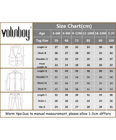 Volunboy Baby Boys Gentleman Suit 4 PCS Set | Formal Waistcoat Outfit Wedding Shirts + Vest + Bow Tie | 18-24 Months - Buy Online on GoSupps.com
