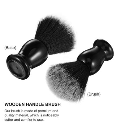 FRCOLOR 3pcs Foam Beard Brush Set - Badger Grooming Tools for Men - Wooden Handle Shave Brush & Salon Face Accessories - Buy Online on GoSupps.com