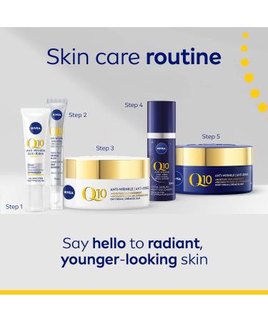 NIVEA Q10 Power Anti-Wrinkle Moisture Replenishment Day Face Cream Anti Wrinkle Firming Cream Q10 and Argan Oil Face Moisturizer for Dry to Very Dry Skin Visibly Reduces the Look of Wrinkles 50mL Day Cream - Buy Online on GoSupps.com