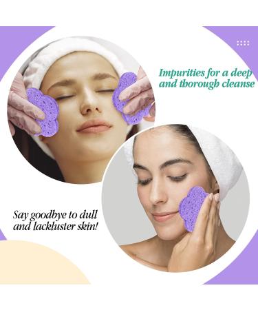 50-Count Compressed Flower Shaped Face Sponges | Disposable & Reusable | Exfoliating Facial Wash Sponge | Purple - Buy Online on GoSupps.com