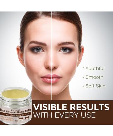 Beef Tallow & Honey Balm - All-Natural Moisturizer for Face & Body | Grass-Fed Tallow & Raw Honey Hydration - Buy Online on GoSupps.com