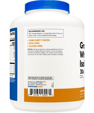 Nutricost Grass-Fed Whey Protein Isolate - Chocolate Peanut Butter - Non-GMO & Gluten Free - 5LBS International Shipping - Buy Online on GoSupps.com