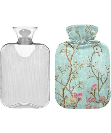 Buy Naanle Transparent Hot Water Bottle with Lid - 2L Flower Birds Design for Pain Relief & Therapy | Ideal for Back Hand & Foot Warmth - International Shipping - Buy Online on GoSupps.com