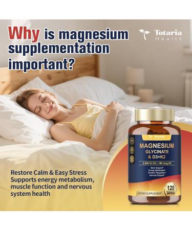 9-in-1 Magnesium Glycinate 500mg + Vitamin D3 5000 IU & K2 Complex - High Absorption - Healthy Stress Sleep Muscle Function Bone Health & Energy Supports | Non-GMO Gluten-Free 120 Softgels 120 Count (Pack of 1) - Buy Online on GoSupps.com