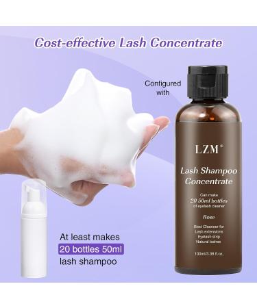 LZM Eyelash Extension Shampoo Concentrate Cleaning Concentrate for Eyelash Extensions with Brush Foam Bottle Soap Baking Solution for Eyelashes and Face 100 ml - Buy Online on GoSupps.com