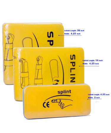 Yellow Splints 3-Size Pack for Finger, Neck, Leg, Knee, Foot, Wrist, Hand, Arm Injuries with Handbag - Buy Online on GoSupps.com