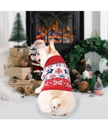 Cozy Christmas Dog Sweater - Warm Turtleneck Knitwear for Puppies | Snowflake Elk Pattern | Perfect Holiday Gift - Buy Online on GoSupps.com