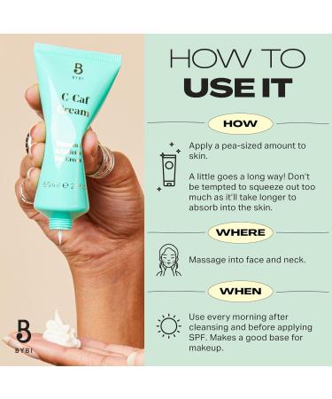 BYBI Beauty C-Caf Vitamin C Face Cream - Reduces Puffiness Hyperpigmentation & Scars - Brightening & Hydrating - Antioxidant-Rich Matcha & Caffeine - Shea Butter Glycerin Squalane - Vegan - 60ml C-Caf Cream (60ml) - Buy Online on GoSupps.com
