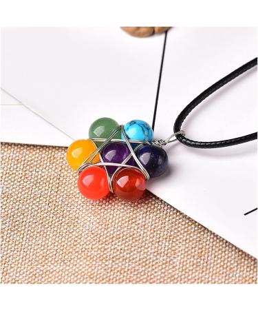 1PC Natural Stone Pendant Colorful Amethyst Agate Mineral Jewelry Seven Chakras Quartz for Men Women Crystal Gift (Color : 1PC) - Buy Online on GoSupps.com