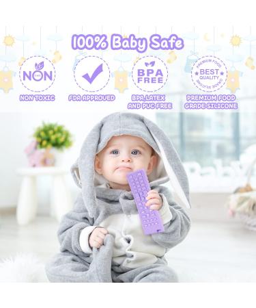 Baby Teething Toys 0-6 Months | Silicone Teethers for Baby Girl Boy | Infant Teether Set Blue Red Purple - Buy Online on GoSupps.com