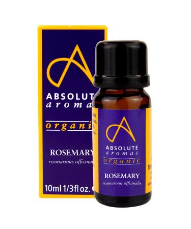 Absolute Aromas Organic Rosemary Essential Oil 10ml - 100% Pure Natural and Certified Organic - for Aromatherapy Diffusers Hair and Skincare Rosemary 10 ml (Pack of 1)