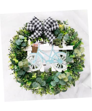 Zerodeko 1pc Artificial Garland House Ornaments Artificiales Para Easter Decoration Artificial Olive Wreath Plant Decorations Door Wreath with Bowknot Easter Wreath Household Wooden Boxwood - Buy Online on GoSupps.com