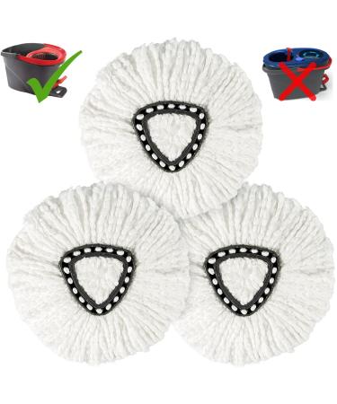 3 Pack Mop Replace Heads, Spin Mop Refill Heads Replacements Compatible with O Cedar 1-Tank System- Easy to Replace, Microfiber, Machine Washable