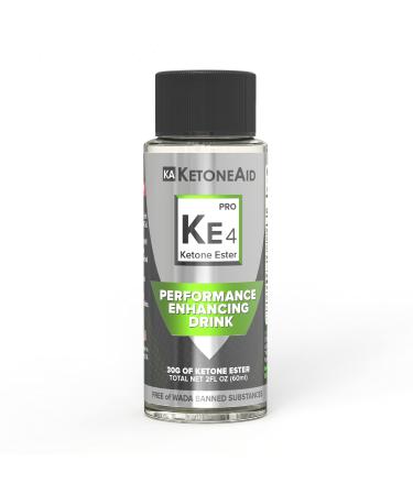 KetoneAid KE4 Pro Ketone Ester Drink | Not a Ketone Salt, No Sugar, No Caffeine | Exogenous D-BHB Ester | 12 Serving Per Bottle (1 Count) 2 Fl Oz (Pack of 1)