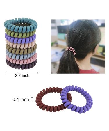 Andiker Spiral Hair Ties - 10 Colorful Elastic Hair Bands for Women & Girls | Durable Rubber Ponytail Holders - Buy Online on GoSupps.com