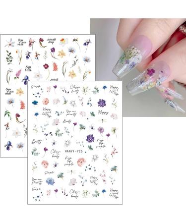 JMEOWIO 9 Sheets Spring Flower Nail Art Stickers Decals Self-Adhesive Colorful Summer Floral Nail Supplies Nail Art Design Decoration Accessories - Buy Online on GoSupps.com