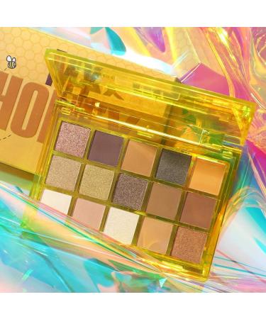 UCANBE 15 Colors Eyeshadow Palette Matte Shimmer Glitter Neon Makeup Palette Highly Pigment Metallic Nude Blendable Eye Shadow Powder Sweet Party (My Honey) - Buy Online on GoSupps.com