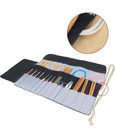 LUXJA Knitting Needles Organizer Rolling Bag - 10 Inches - Black - Buy Online on GoSupps.com