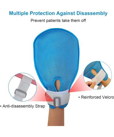 Breathable Bed Gloves for Patient Safety - Adjustable Anti-Scratch Security Gloves for Seniors - Buy Online on GoSupps.com