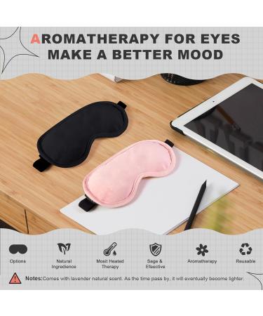 Heated Eye Mask 2-Pack for Dry Eyes - Microwave Activated Moist Heat Therapy - Natural Cassia Lavender - Dark Circles & Puffiness Relief - Black & Pink - Buy Online on GoSupps.com