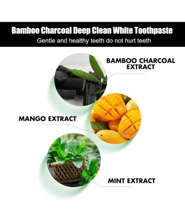 Dyceittdia 2pcs Bamboo Charcoal Deep Toothpaste - Naturally Whiten Teeth Clean Stains & Eliminate Odors - 100g Each - Buy Online on GoSupps.com
