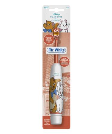 Mr.White Aristocats Battery- Powered Electric Toothbrush for Kids with Soft Bristles Suitable for 4+ Years Kids with Soft Vibrating Head System with in-Built Alkaline Battery