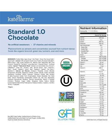 Kate Farms Chocolate 1.0 cal/mL Vegan Protein Shake - Case of 12 - Buy Online on GoSupps.com