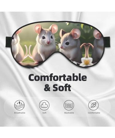 Mouse in Love Eye Mask - Soft Adjustable Sleep Mask for Men & Women | Comfortable Black Nighttime Eye Cover - Buy Online on GoSupps.com