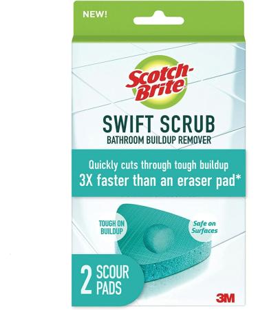 Scotch-Brite Swift Scrub Bathroom Cleaner 2 Count - Soap Scum Remover for Glass Doors and Shower Buildup - 3X Faster Than Eraser Pads - Buy Online on GoSupps.com