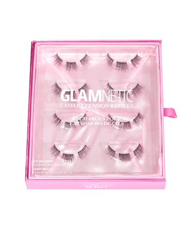 Glamnetic Lash Extension Kit Refill | XOXO Lash Clusters | Professional At Home False Eyelash Extension Kit | Salon-Quality High Volume Faux Mink Lashes