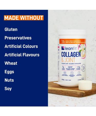 LEANFIT COLLAGEN & JOINT French Vanilla - 7g Collagen + 500mg NEM + 1.5g Glucosamine - Clinically Proven to Reduce Joint Pain in 1 Day - 25 Servings 248g Tub - Buy Online on GoSupps.com