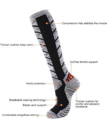 3 Pair Extra Thick Ski Socks for Women & Men | Warm Knee High Snowboarding Socks - Buy Online on GoSupps.com