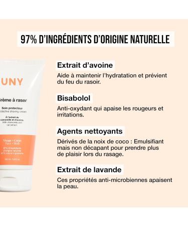  UNY UNY Shaving Cream 150ml - Protective Agent - Shaving cream for women and men. Suitable for all with oat extract bisabolol cleansing agents lavender extract. - Buy Online on GoSupps.com