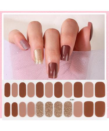 22pcs Nail Stickers Full Nail Wraps Self Adhesive Nail Polish Stickers for Women Nail Art Accessories - Buy Online on GoSupps.com