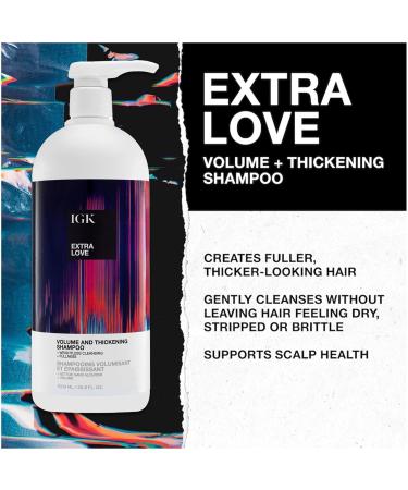 IGK EXTRA LOVE Shampoo and Conditioner Set (33.8 Oz) | Volume & Thickening | Vegan & Cruelty-Free | International Shipping Available - Buy Online on GoSupps.com
