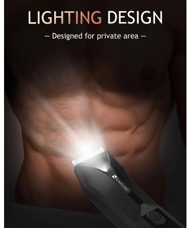 Men's Body Hair Trimmer with LED Light | Waterproof Electric Groin Hair Trimmer for Men | Includes 3 Guard Combs and Charging Dock - Buy Online on GoSupps.com
