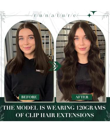 Runature Medium Brown Clip-In Extensions | Real Remy Human Hair 18 Inch (45cm) - 50g 3 Pieces #4 - Buy Online on GoSupps.com