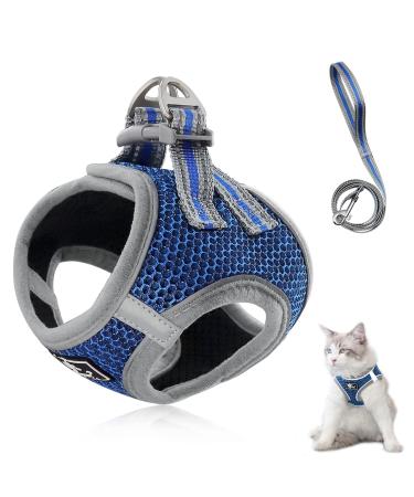 Cat dishes with a leash outbreak -proof cat leash with dishes for cats adjustable cat dishes breakout reflective tableware set for cats Small dogs (navy blue -m) m navy blue