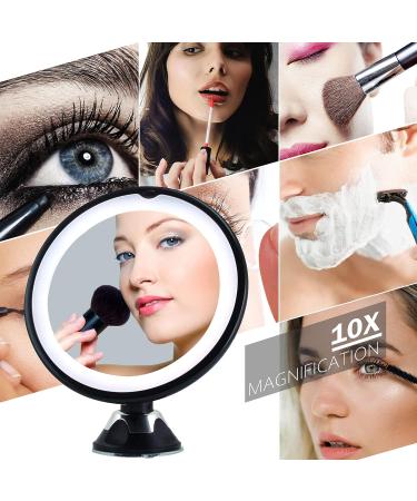 10x Lighted Magnifying Makeup Mirror with Suction Cups - Easy Install, 360 Swivel Joint - Buy Online on GoSupps.com