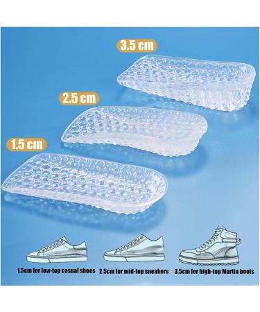 Silicone Height Increase Insoles for Women | Flatfoot Arch Support | Orthopedic Invisible Heel Lift Shoe Pad (2.5 CM) - 1 Pair Transparent - Buy Online on GoSupps.com