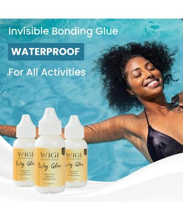 Buy WIGI Premium Wig Glue 1.3 oz - Strong Hold Waterproof Lace Adhesive with Applicator Kit - Fast Drying & Easy to Apply Hair Replacement Solution - Buy Online on GoSupps.com