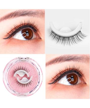 Reusable Self-Adhesive Eyelashes Natural Fluffy Curling Long Eyelashes Cat Eye Lashes 3D Fake Eyelashes Natural Look Waterproof Soft Thick Volume Faux Lashes No Magnet No Glue Needed Lash - Buy Online on GoSupps.com
