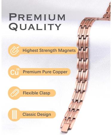 Jeracol Copper Magnetic Bracelet | Solid Copper Wristband with Ultra Strength Magnets | Adjustable Size with Removal Tool | Jewelry Gift Box Included - Buy Online on GoSupps.com