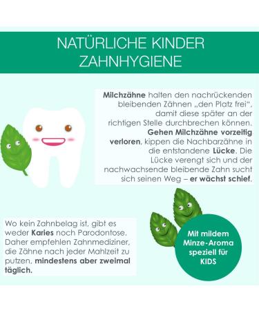 Logodent Naturkosmetik Fresh Kids Bio Mint Toothpaste Vegan Fluoride-Free for Healthy Milk & Children's Teeth (50ml) - Buy Online on GoSupps.com