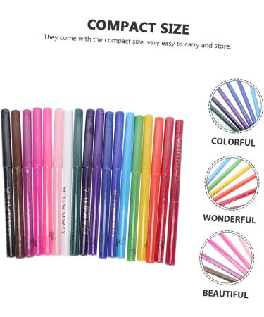 Beatifufu 18pcs Eyeliner Eyes Cosmetics Tools Colors Eye Liner Woman Makeup Tools Eyeshadow Pens Abs - Buy Online on GoSupps.com
