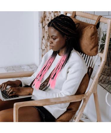 Lurrose Womens Wigs Crochet Hair Braids Goddess Faux Crochet Hair Synthetic Braiding Hair Extensions Hair Prelooped Crochet Braids for Black Women Black Spring Decor Black Pink - Buy Online on GoSupps.com