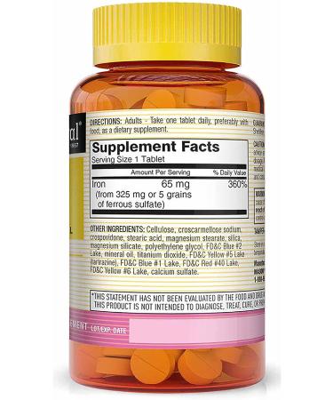 Mason Natural Ferrous Sulfate Iron Supplement Green Tablets - 100 Ea - Buy Online on GoSupps.com